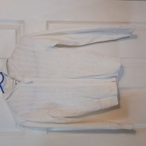 A white sweater with a hood for school girl size 10-12